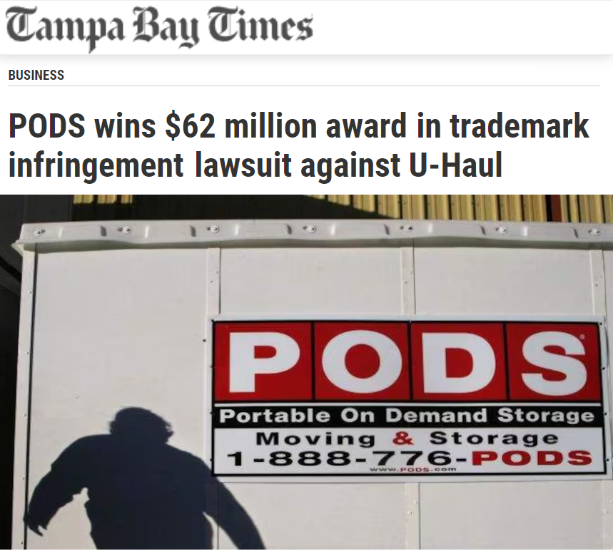 PODS Enterprises vs. U-Haul International Trademark Infringement Lawsuit