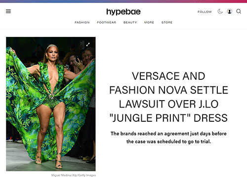 Versace v. Fashion Nova Trademark Infringement Fashion counterfeiting lawsuit.